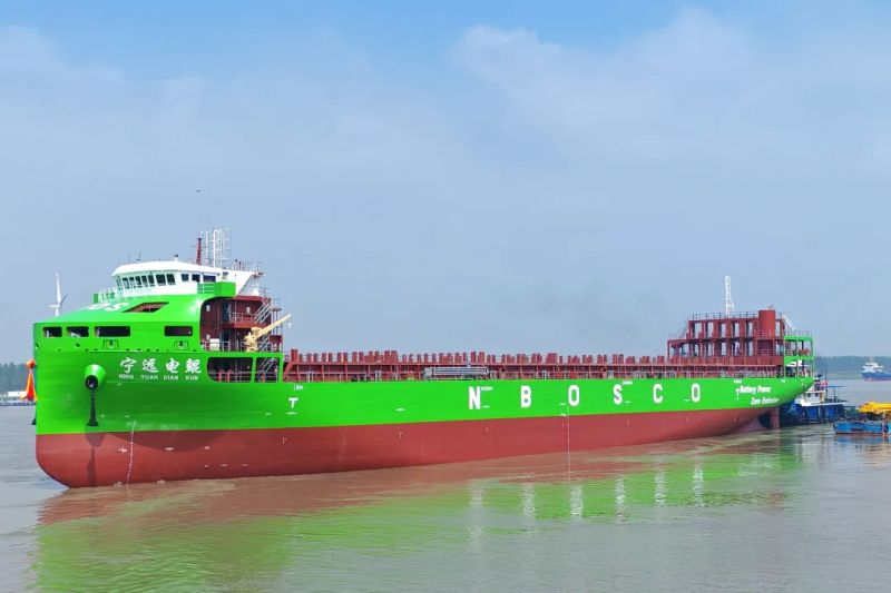 World’s Largest and China’s First Pure Electric Seagoing Vessel Launched